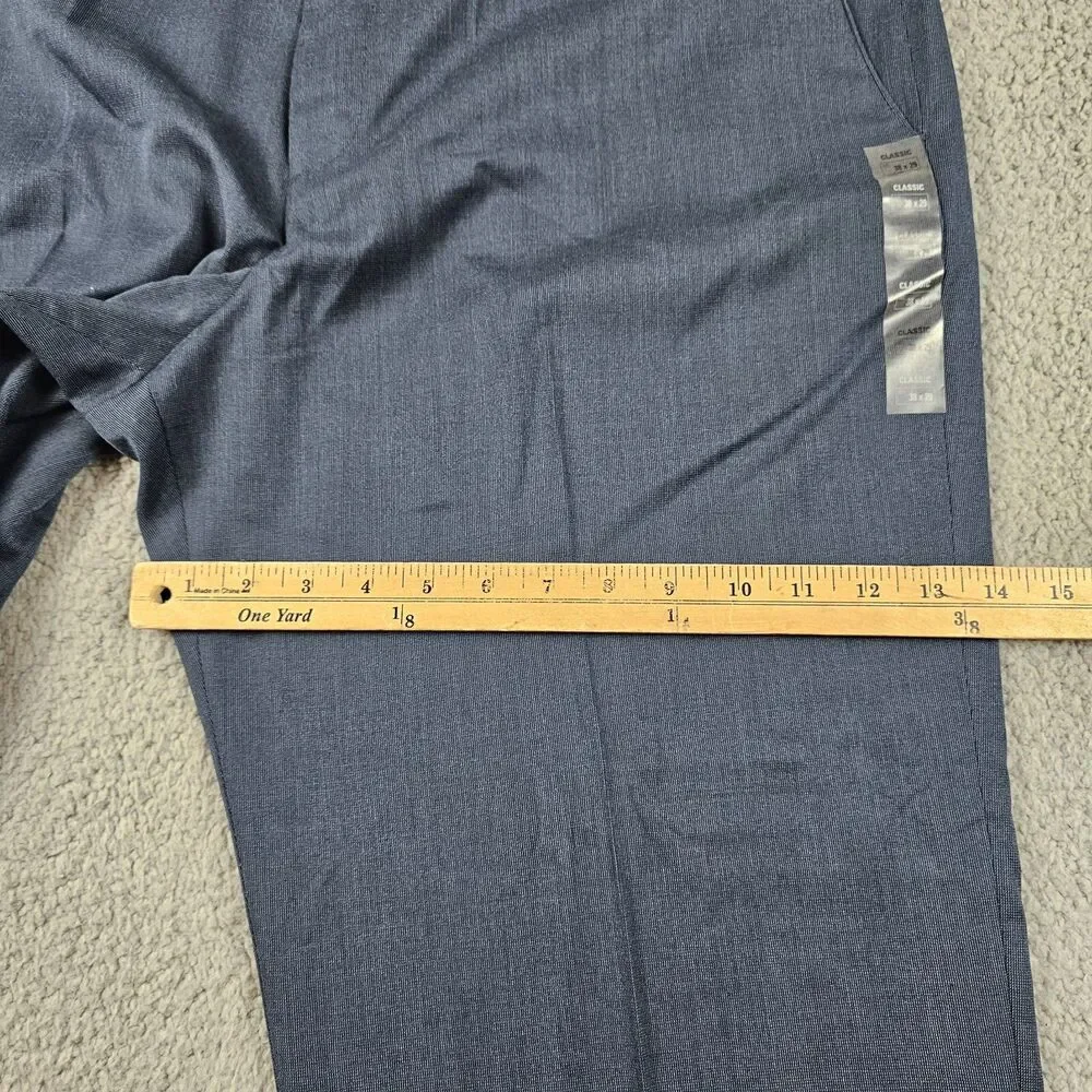 Croft & Barrow Pants Mens 38x29* Blue Flat Front Comfort Classic Fit Dress Slack
